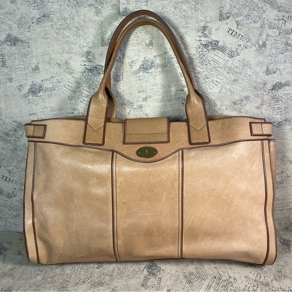 Fossil Reissue Bag Vintage Leather Weekender Satchel Key Charm - Picture 3 of 15